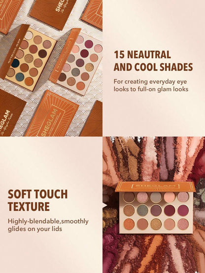 SHEGLAM Afterglow Palette 15-Color Matte Gilding Shimmer